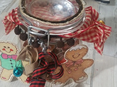 Altered Mason Jar with Shaker top (Gingerbread collab with sheshe crafts)