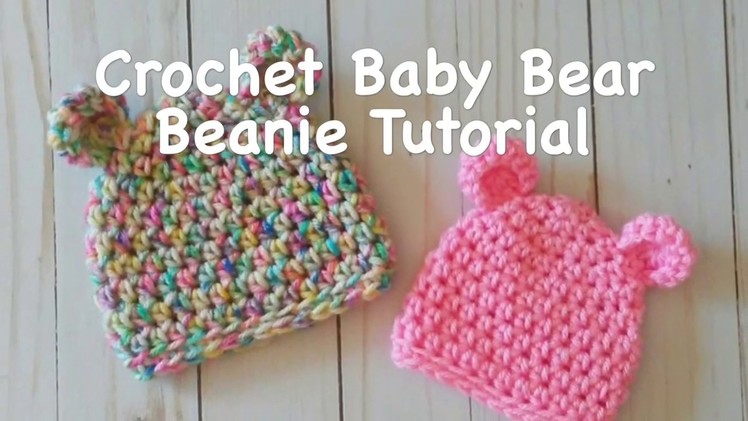Baby Bear Hat Crochet Tutorial, How to - Newborn - Preemie Baby hat