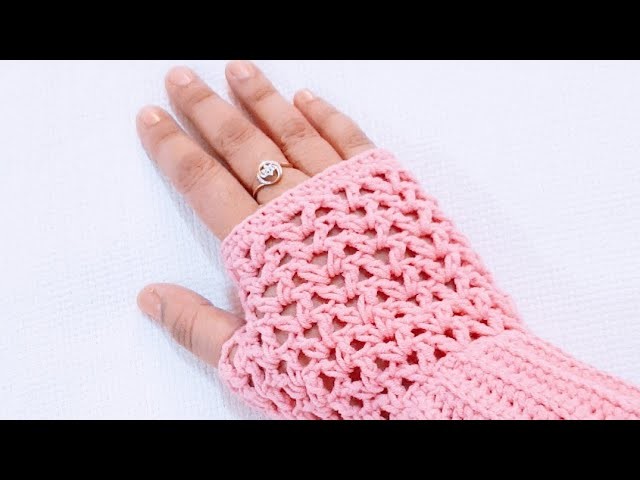 Crochet fingerless gloves  part-1