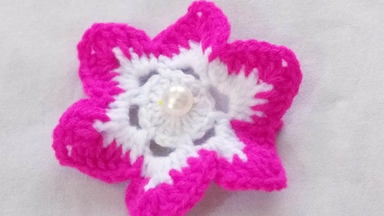 Crochet flower making with wool,woolen flower, Crosia design flower, #73,||Santosh All Art||