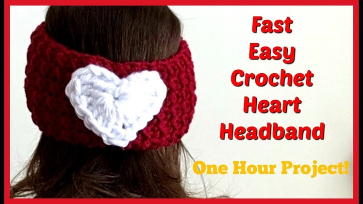 Crochet Heart Headband Earwarmer