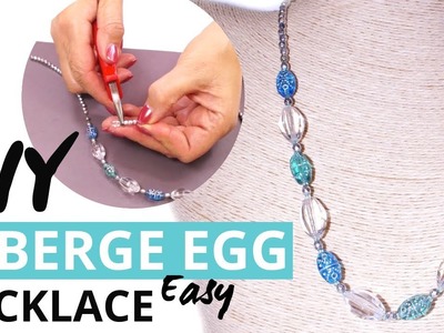 DIY How to Make Faberge Egg Beaded Necklace - Easy Jewelry Tutorial