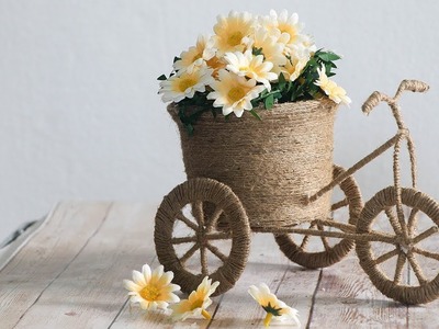 DIY JUTE BICYCLE | BEST  OUT OF WASTE CRAFTS| decorative cycle ideas | jute rope |