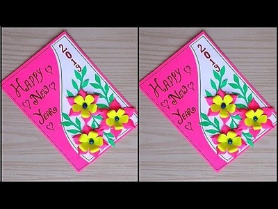 Easy and beautiful greeting card for new year. how to make new year greeting card. ezyy hacks
