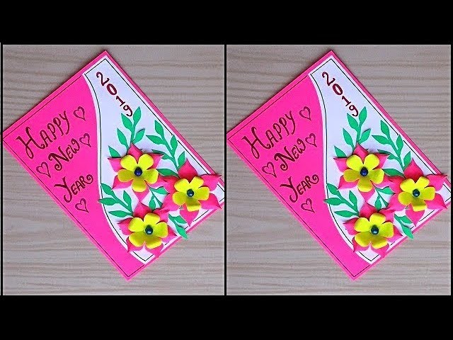 Easy and beautiful greeting card for new year. how to make new year greeting card. ezyy hacks