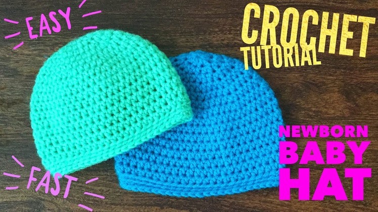 Easy Crochet Baby Hat. Beginner Crochet for Newborn Beanie