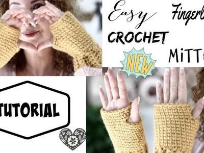 Easy Fingerless Crochet mittens