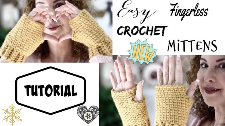 Easy Fingerless Crochet mittens