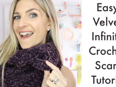 Easy Velvet Crochet Infinity Scarf Tutorial