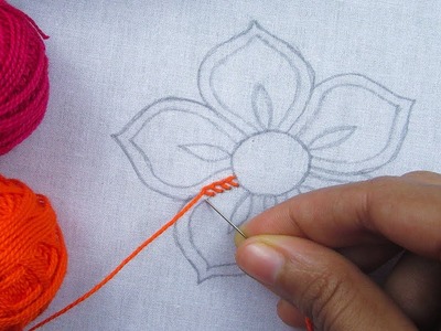 Hand Embroidery, Button Hole Stitch Flower, Easy Flower Embroidery