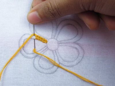 Hand Embroidery, Net Stitch Embroidery, Buttonhole Stitch Flower, Easy Flower Embroidery