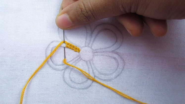 Hand Embroidery, Net Stitch Embroidery, Buttonhole Stitch Flower, Easy Flower Embroidery