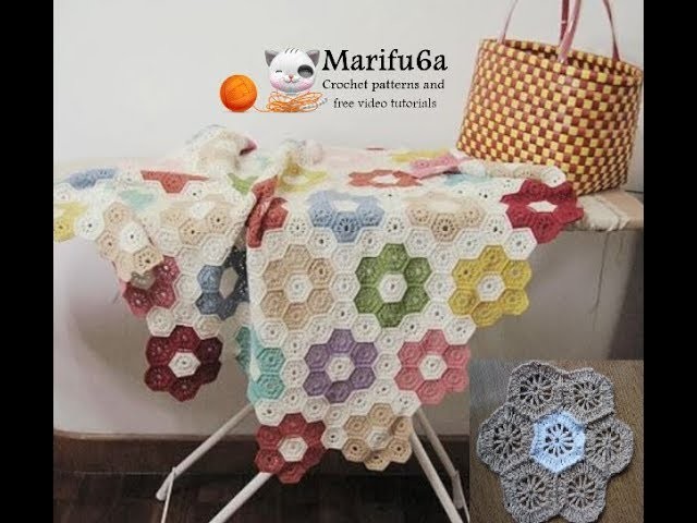 How to crochet easy blanket flower afghan for beginners free pattern tutorial