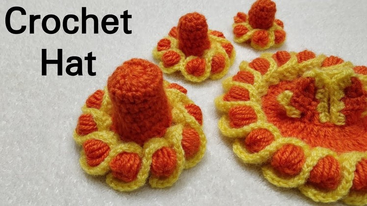 How to Crochet Hat for Laddu Gopal. Kanhaji with Dress no. #56 (all sizes)