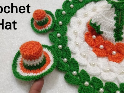 How to Crochet Republic Day Special Dress Hat with Dress no. #57 (all sizes)