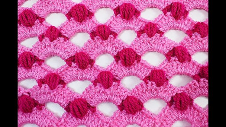 HOW TO MAKE IT POINT FAN COMBINED IN PUFF POINT #crochet