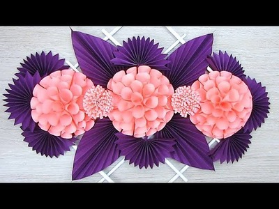 NEW Wall Decoration Ideas | Beautiful Wall Hanging Making at Home | Paper Flower Wall Hanging 2019