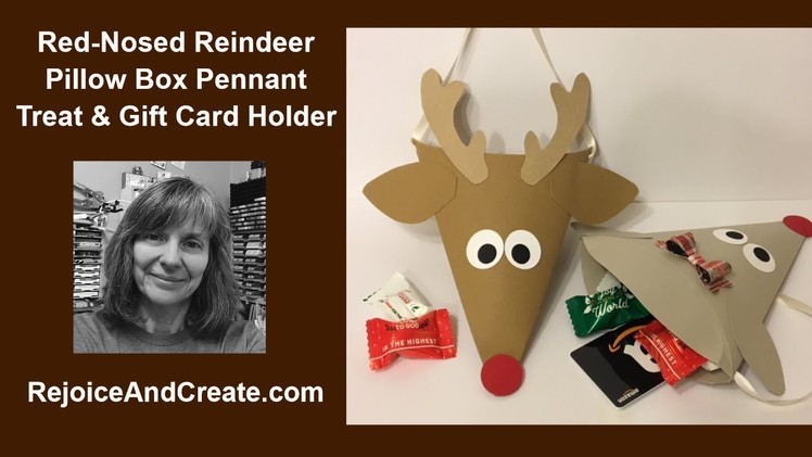 Reindeer Pillow box Pennant Treat and Gift Card Holder