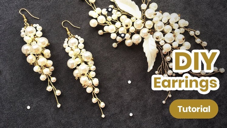 Simple and Beautiful EARRINGS. How to Make Wedding Pearl Jewelry. DIY Craft Idea