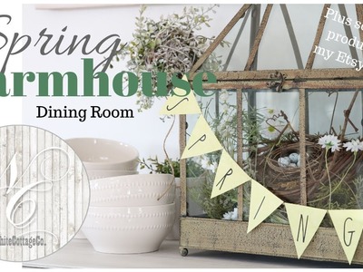 Spring Dining Room & Kitchen Decor~Farmhouse Style Spring Decor~Easter Farmhouse