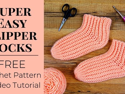 Super Easy Slipper Socks - FREE Crochet Pattern for Beginners | Yay For Yarn