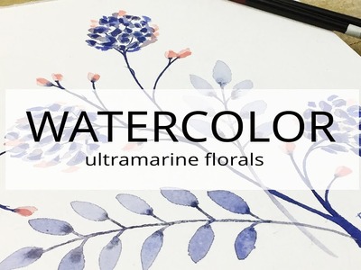 Watercolor painting: monochromatic florals