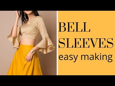 Bell  sleeves (easy method) cutting & stitching | krishna Creation