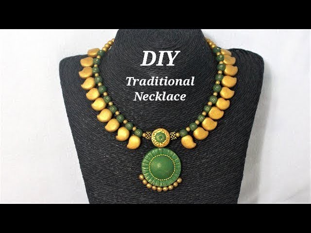 DIY   Easy To Make Polymer Clay Traditional  Necklace | Jewelry Making Tutorial