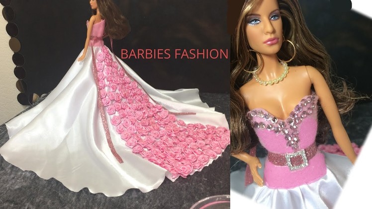 DIY  Fast and easy Barbie dress | Awesome Glamorous party gown for Barbie