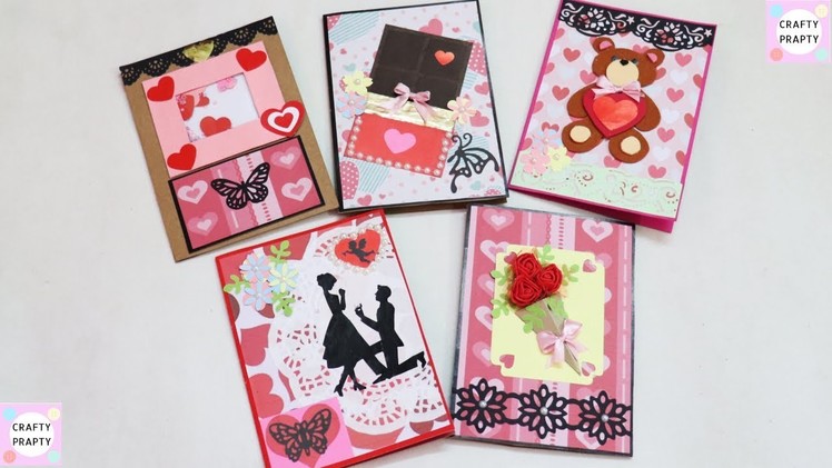 DIY Valentine's Day Card. 5 Cards For Valentine Week.Rose Day.Teddy day.chocolate day.Propose Day