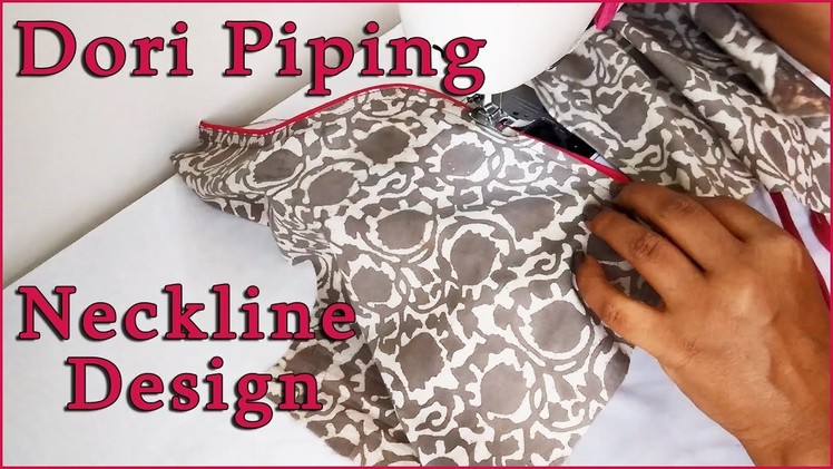 Dori Piping Neck Design | Trendy Necklines for Kurtis.Chudidars
