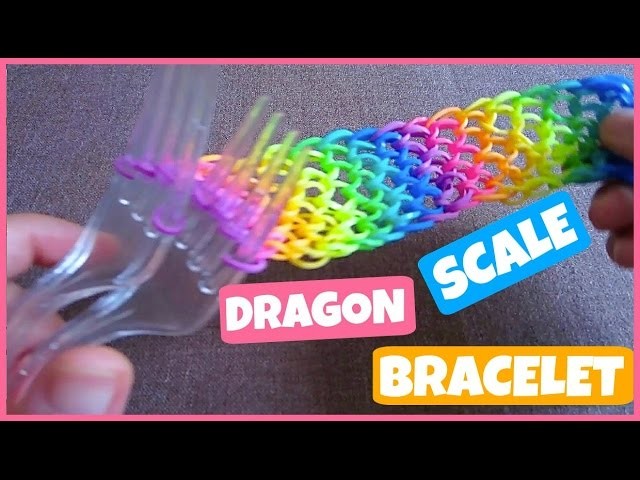 Dragon Scale Rainbow Loom Bracelet without Loom. on 2 Forks