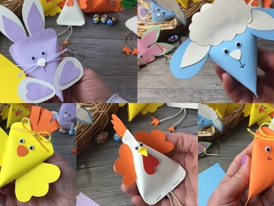 Easy DIY for kids how to make simple and Easy animal paper boxes easter idea idee per Pasqua