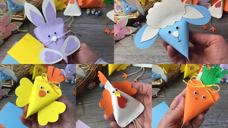 Easy DIY for kids how to make simple and Easy animal paper boxes easter idea idee per Pasqua
