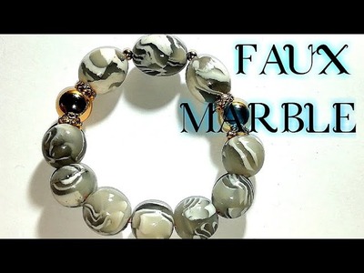 Faux marble beads! Polymer clay tutorial (super easy)