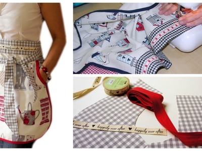 HOW TO SEW A CUTE HALF APRON FOR KIDS AND GROWN UPS