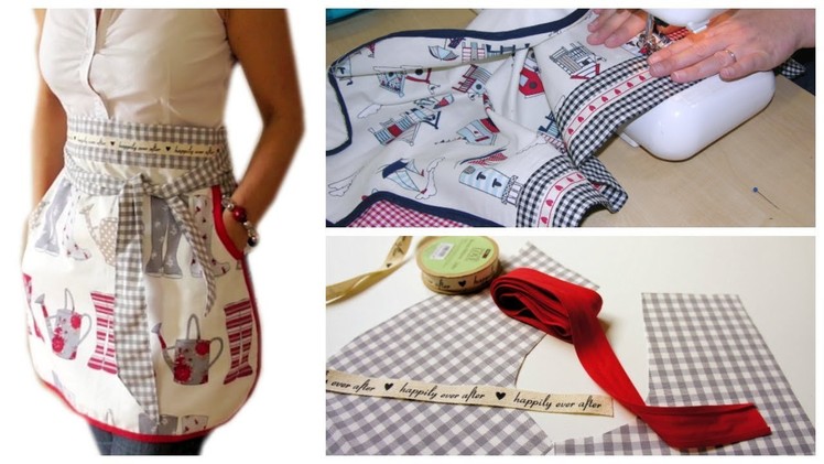 HOW TO SEW A CUTE HALF APRON FOR KIDS AND GROWN UPS
