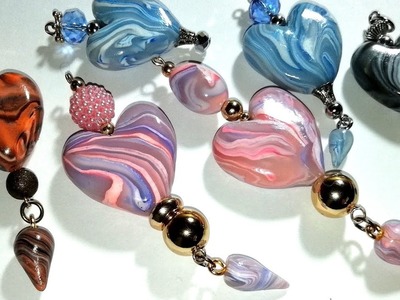 Marble hearts! A polymer clay beads tutorial