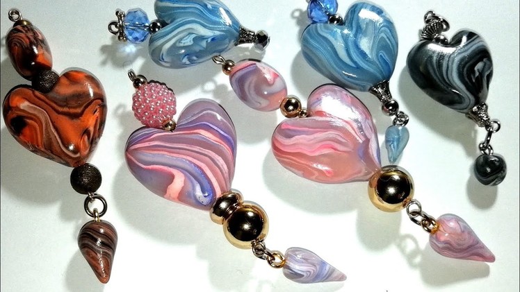 Marble hearts! A polymer clay beads tutorial