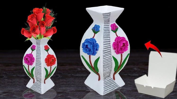 Newspaper Stylist flower vase at home || Flower vase making at home