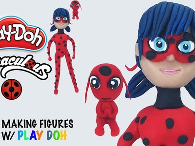 Play Doh Miraculous Ladybug Figure and Tikki - How to Make Miraculous Ladybug Character with Playdoh