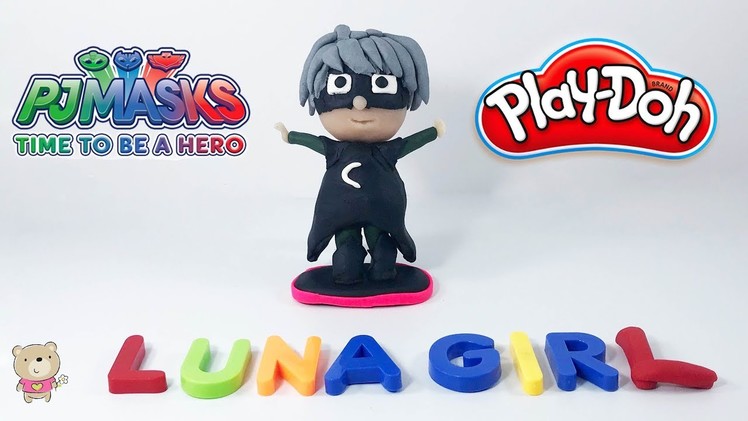 PLAY DOH PJ MASKS 3D LUNA GIRL (How to Make Pj Masks Luna Girl with Play Doh)