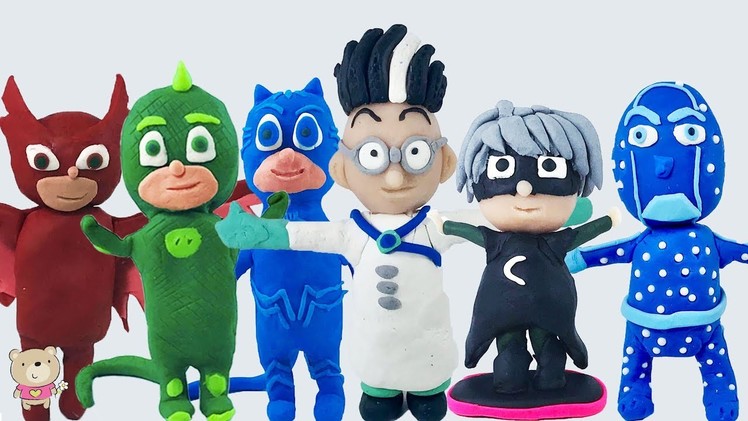 PLAY DOH PJ MASKS ALL CHARACTERS LEARN COLORS | DIY | How to Make Pj Masks Characters with Play Doh