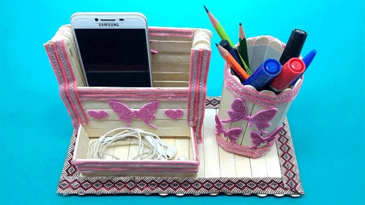 Popsicle Sticks, Mobile Phone  And Pen, Pencil Holder l Do It Yourself
