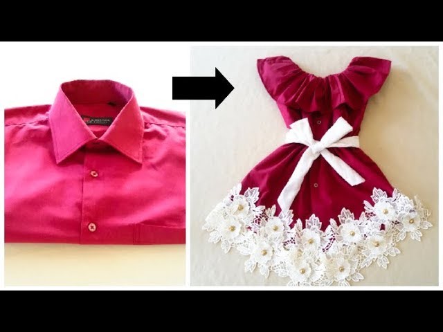 Quick Transformation Old shirt Into Cute Baby Frock