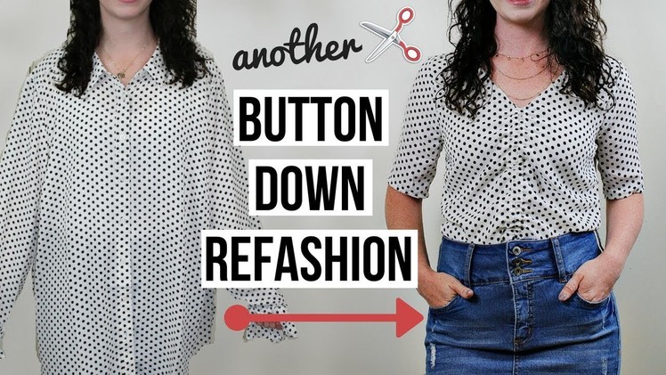 Ruched Top from Oversized Button Up Refashion! | Episode 13