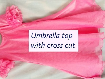 Umbrella Top Cutting And Stitching In Telugu With Cross Cut