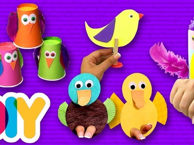 4 Amazing BIRD Crafts you can do with your kid | Fast-n-Easy | DIY Arts & Crafts
