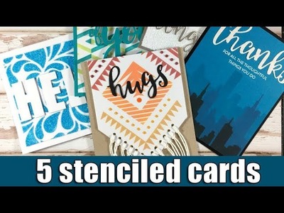 5 stenciled cards | Altenew Blog hop & Giveaway