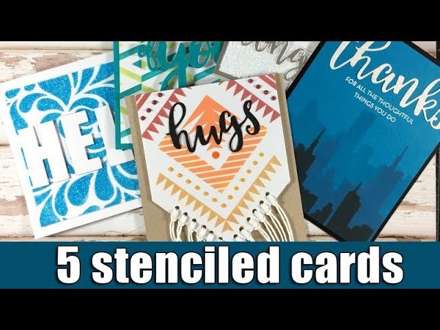 5 stenciled cards | Altenew Blog hop & Giveaway